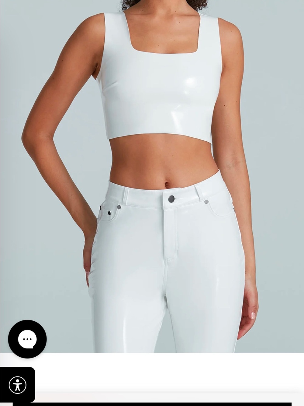 Commando White Square-Neck Crop Tank